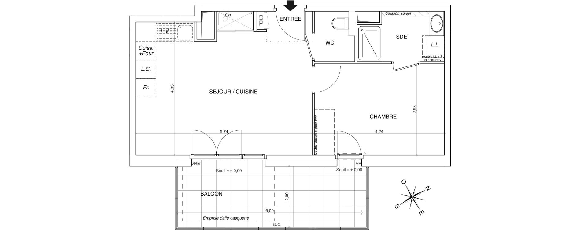 Appartement T2 de 44,32 m2 &agrave; Thonon-Les-Bains Centre