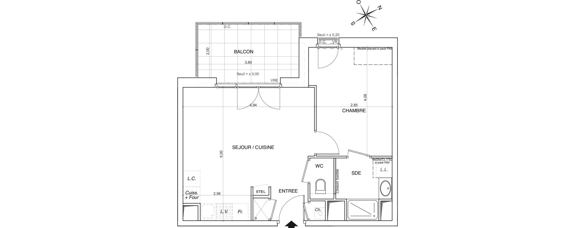 Appartement T2 de 41,30 m2 &agrave; Thonon-Les-Bains Centre