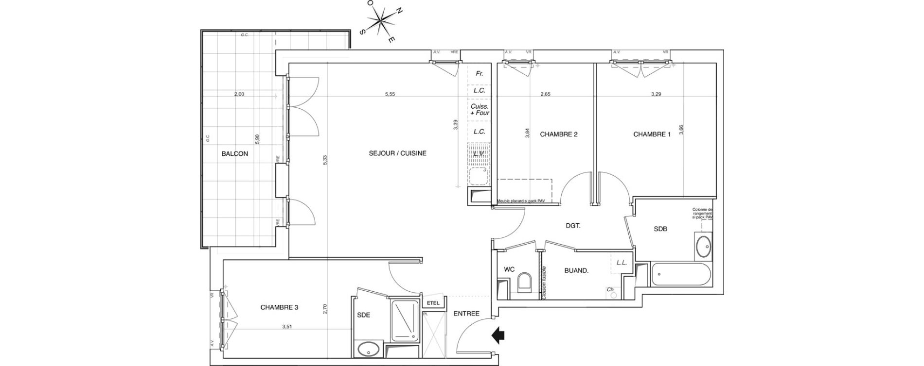 Appartement T4 de 84,12 m2 &agrave; Thonon-Les-Bains Centre