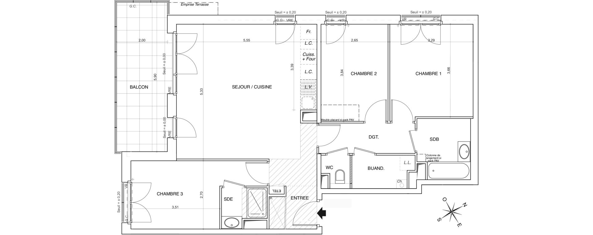 Appartement T4 de 84,12 m2 &agrave; Thonon-Les-Bains Centre