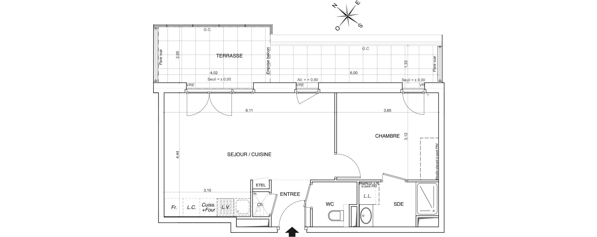Appartement T2 de 43,93 m2 &agrave; Thonon-Les-Bains Centre