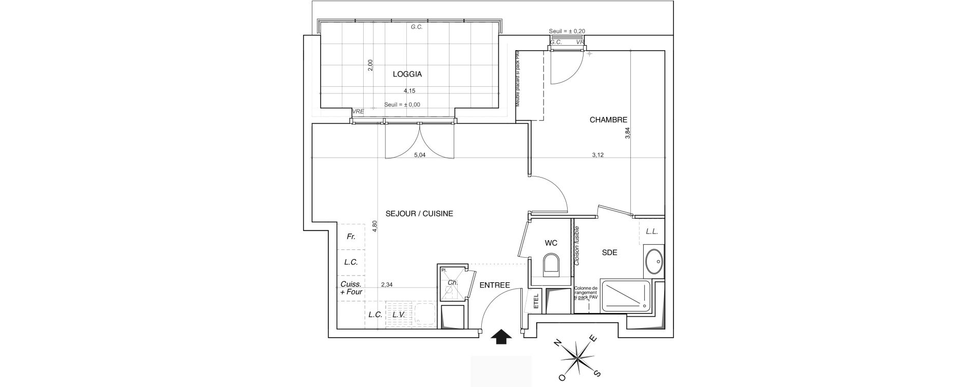 Appartement T2 de 40,48 m2 &agrave; Thonon-Les-Bains Centre