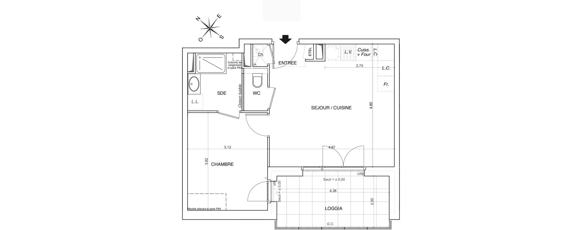 Appartement T2 de 41,26 m2 &agrave; Thonon-Les-Bains Centre
