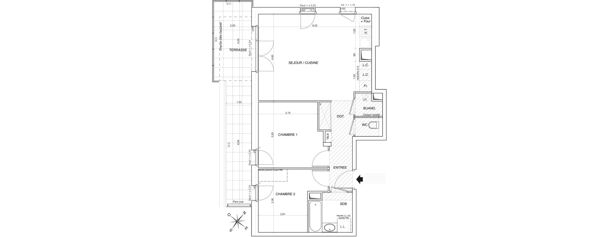 Appartement T3 de 63,00 m2 &agrave; Thonon-Les-Bains Centre