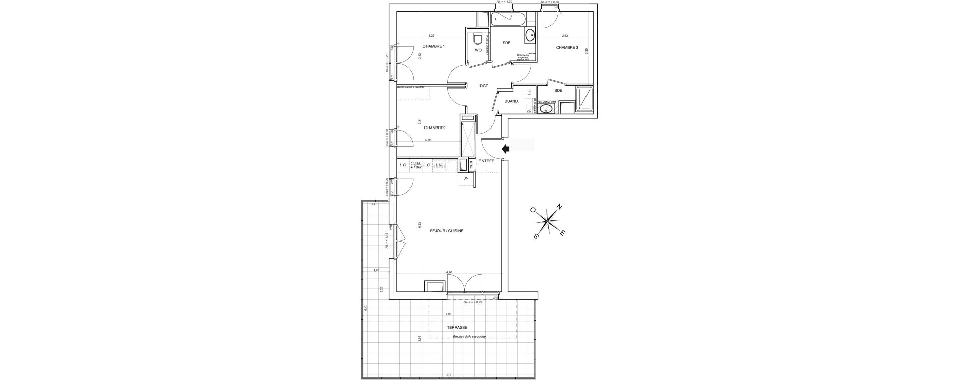 Appartement T4 de 80,06 m2 &agrave; Thonon-Les-Bains Centre