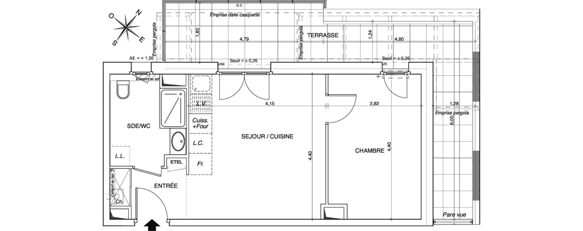 Appartement T2 de 39,31 m2 &agrave; Thonon-Les-Bains Centre