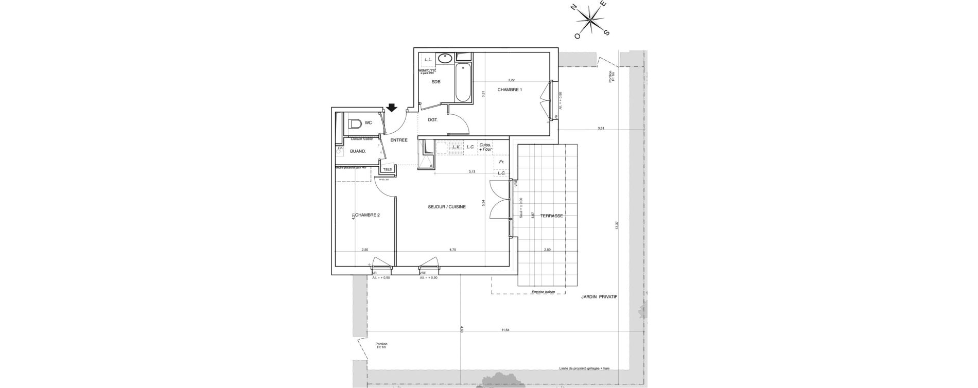 Appartement T3 de 59,76 m2 &agrave; Thonon-Les-Bains Centre
