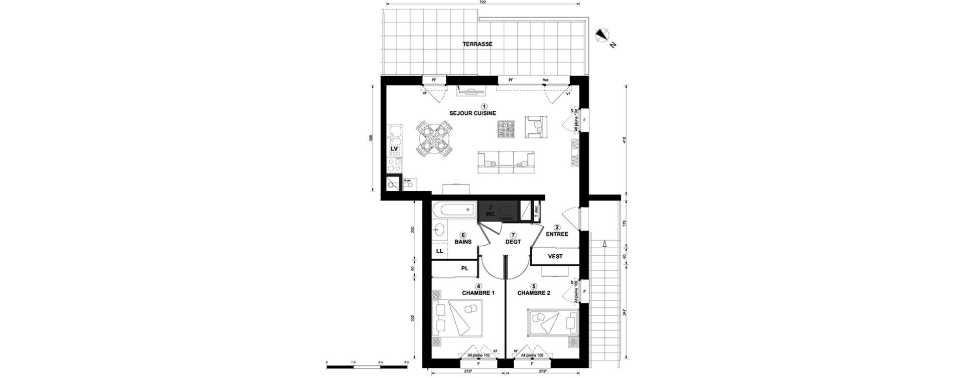 Appartement T3 de 59,98 m2 &agrave; Thonon-Les-Bains Centre