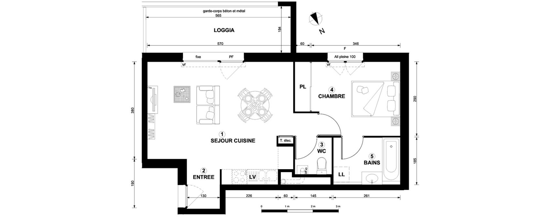 Appartement T2 de 45,21 m2 &agrave; Thonon-Les-Bains Centre