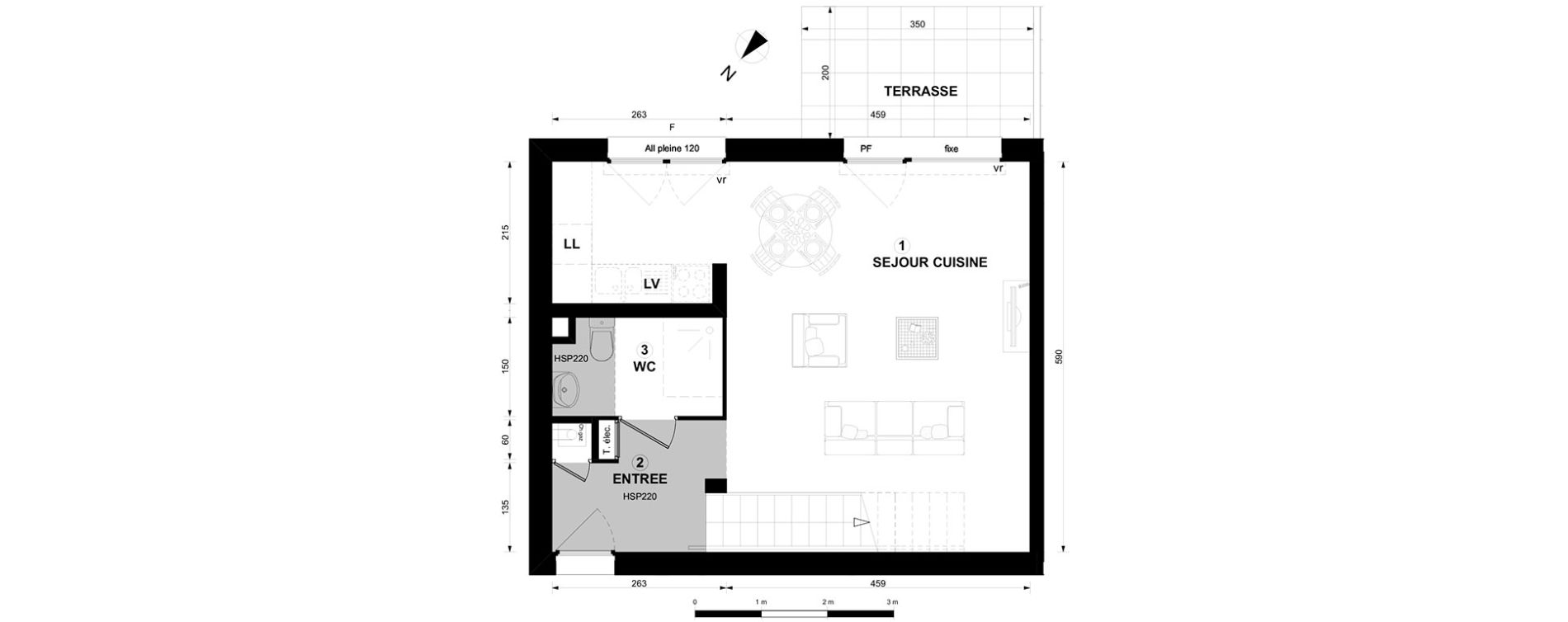 Duplex T3 de 66,28 m2 &agrave; Thonon-Les-Bains Centre
