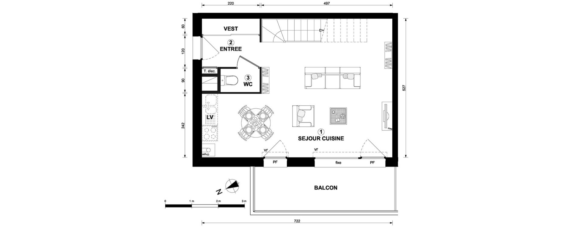 Duplex T3 de 59,19 m2 &agrave; Thonon-Les-Bains Centre