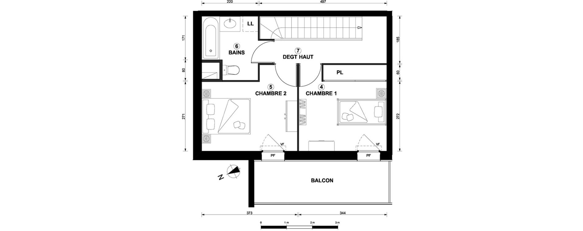 Duplex T3 de 59,19 m2 &agrave; Thonon-Les-Bains Centre