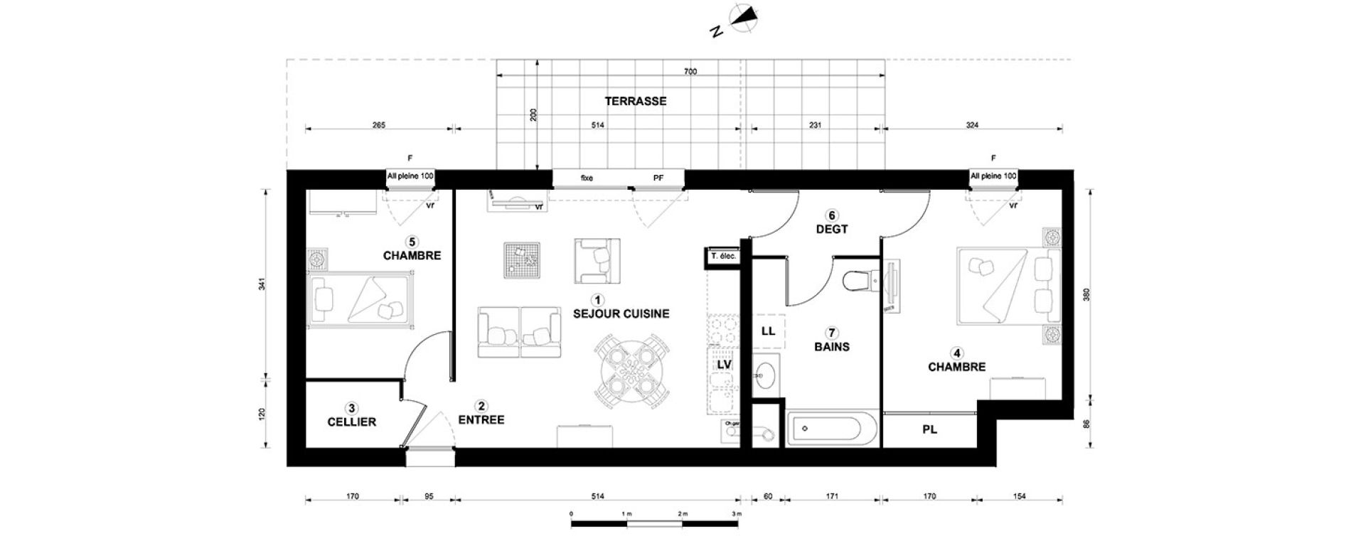 Appartement T3 de 59,71 m2 &agrave; Thonon-Les-Bains Centre