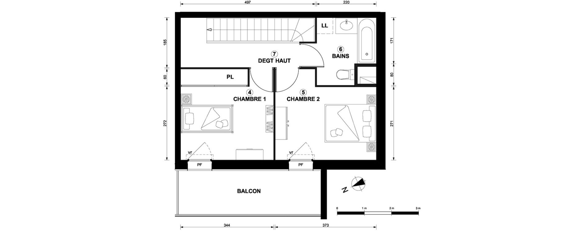 Duplex T3 de 59,18 m2 &agrave; Thonon-Les-Bains Centre