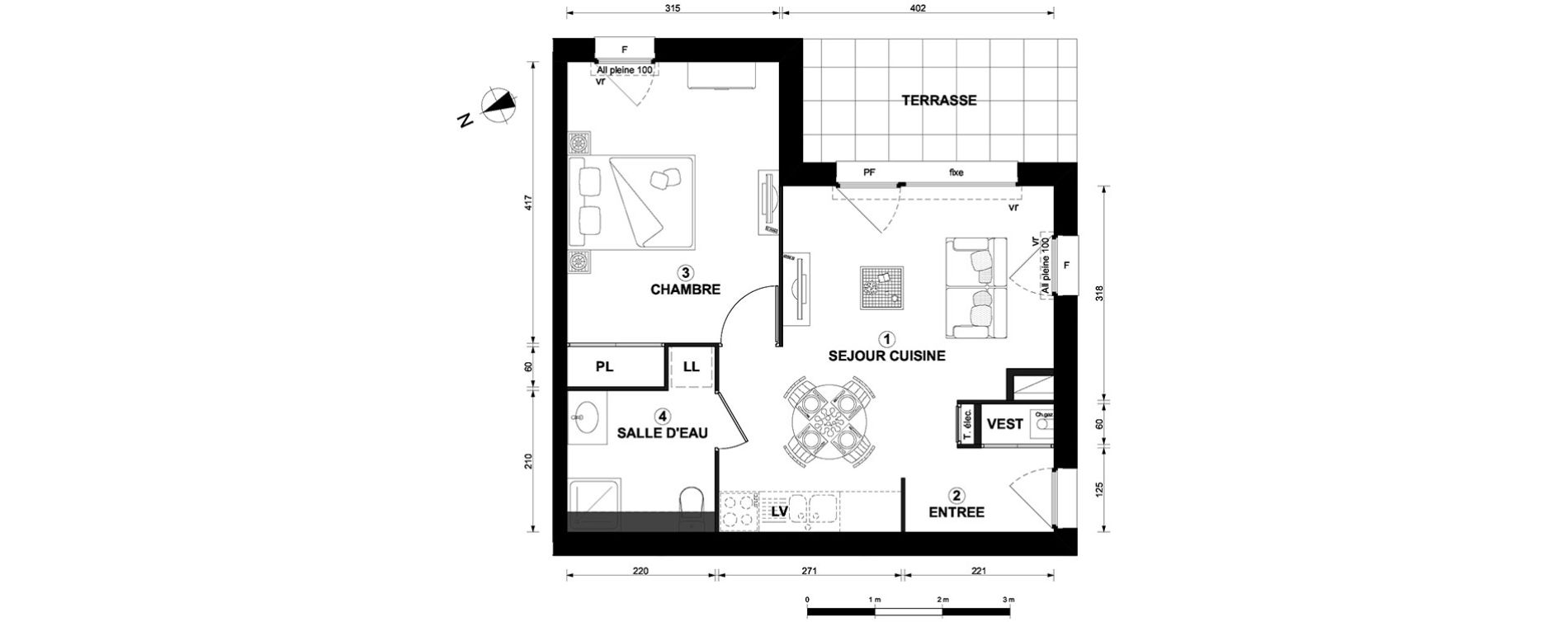 Appartement T2 de 41,61 m2 &agrave; Thonon-Les-Bains Centre
