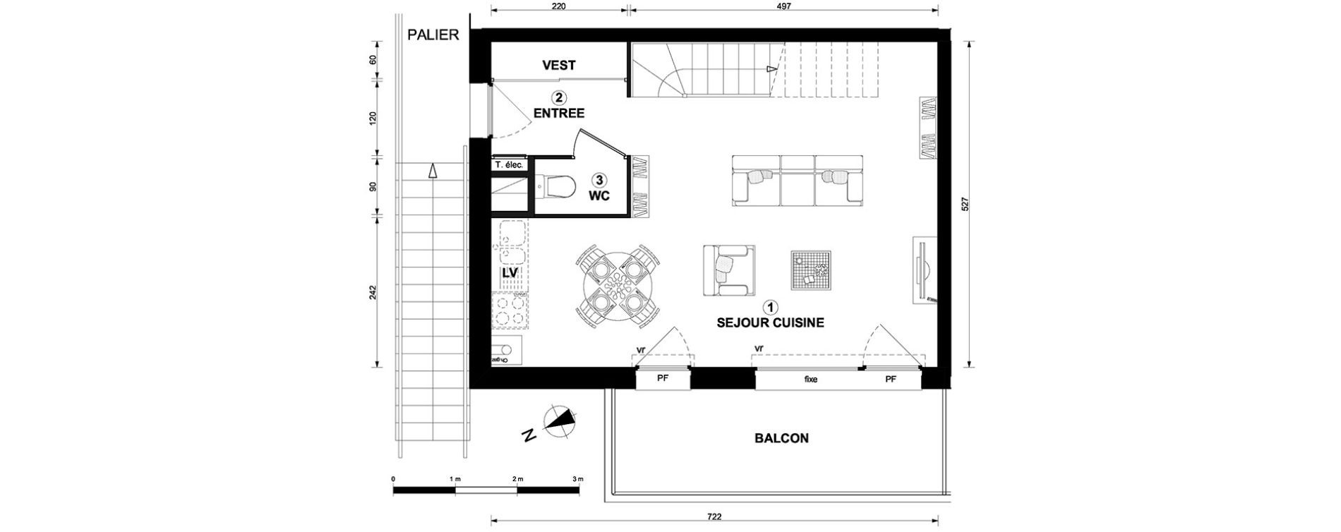 Duplex T3 de 59,18 m2 &agrave; Thonon-Les-Bains Centre