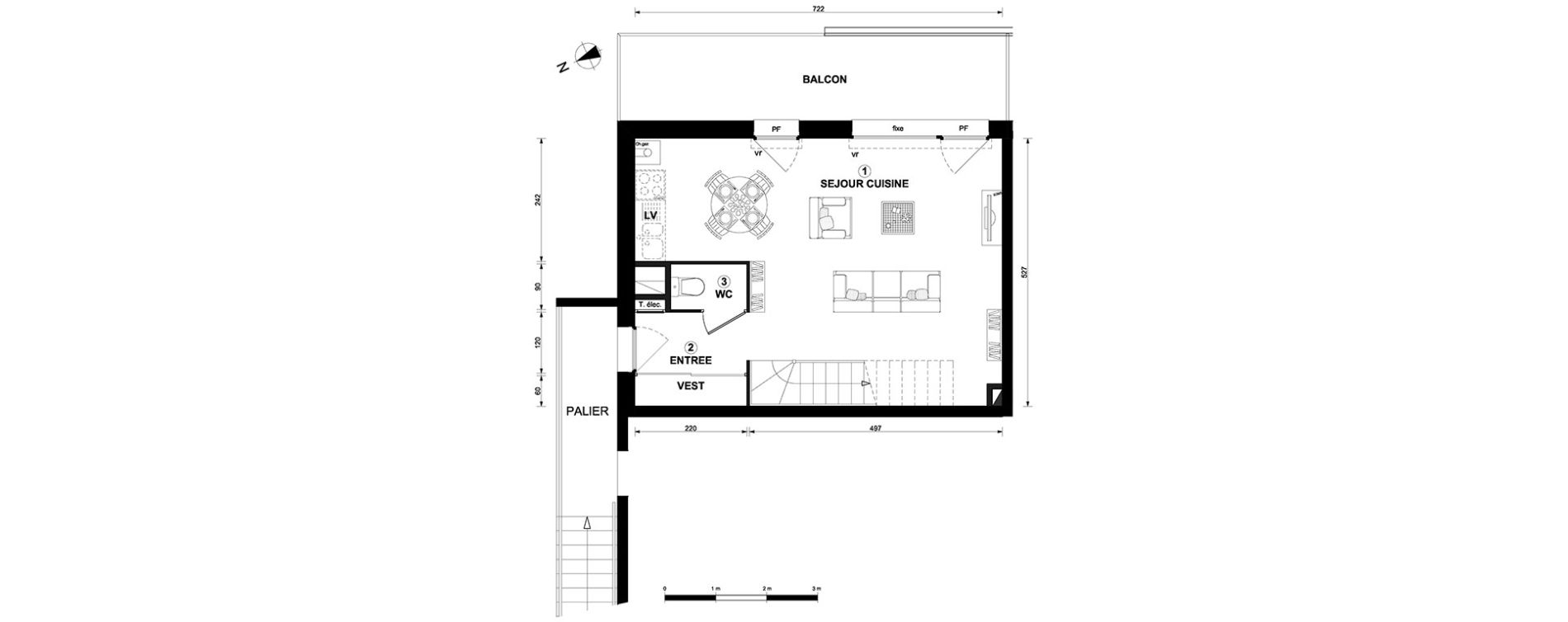 Duplex T3 de 52,89 m2 &agrave; Thonon-Les-Bains Centre