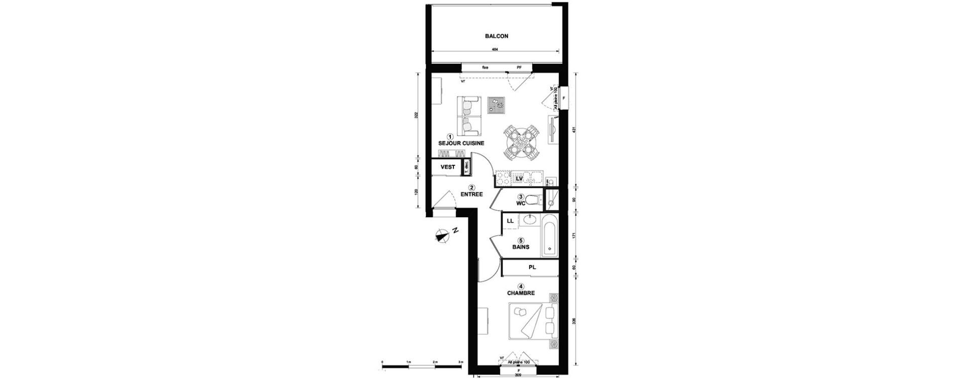 Appartement T3 de 41,58 m2 &agrave; Thonon-Les-Bains Centre
