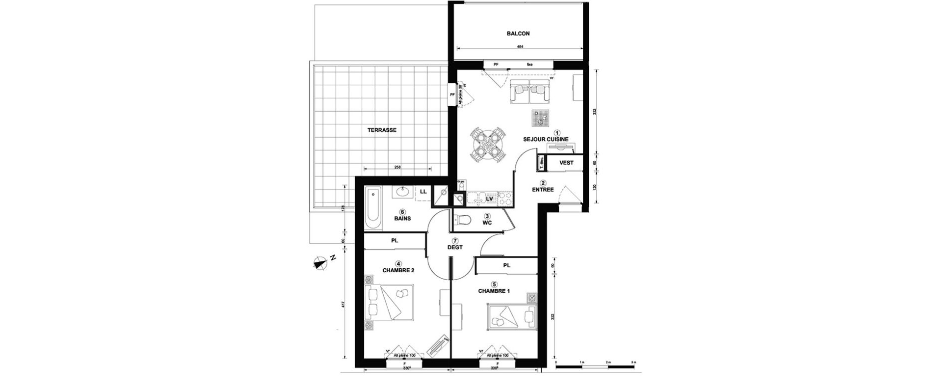 Appartement T3 de 64,12 m2 &agrave; Thonon-Les-Bains Centre