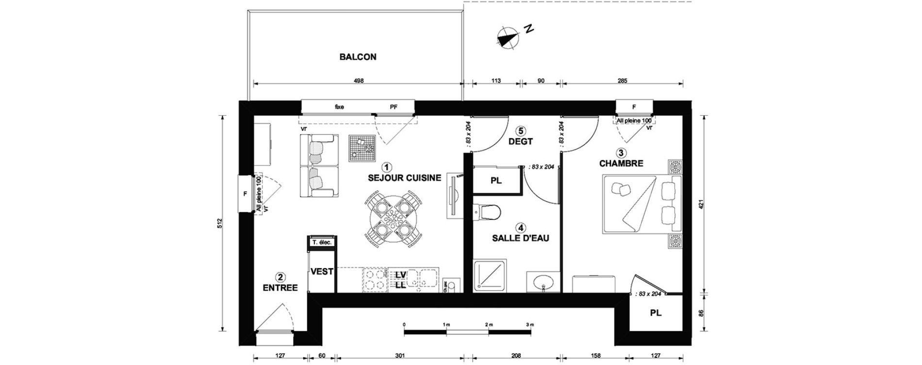 Appartement T2 de 43,44 m2 &agrave; Thonon-Les-Bains Centre