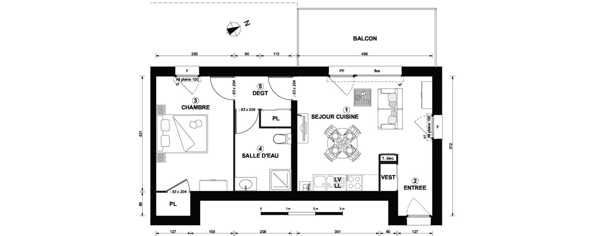 Appartement T2 de 43,44 m2 &agrave; Thonon-Les-Bains Centre