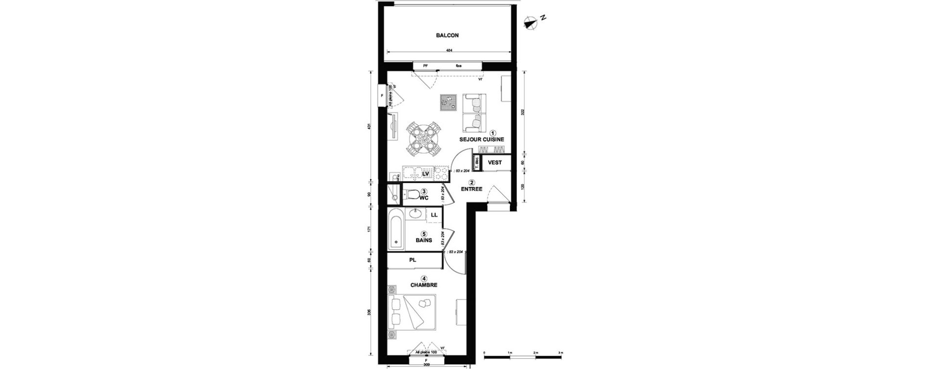 Appartement T3 de 41,85 m2 &agrave; Thonon-Les-Bains Centre