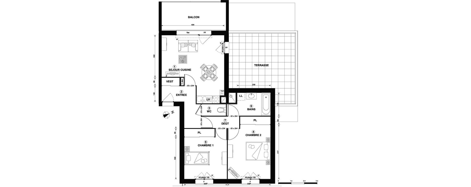 Appartement T3 de 64,12 m2 &agrave; Thonon-Les-Bains Centre