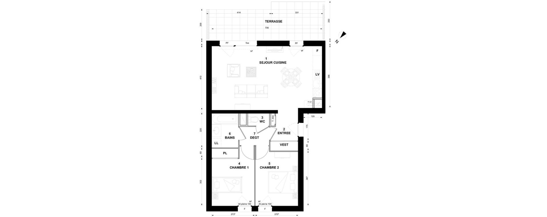 Appartement T3 de 59,29 m2 &agrave; Thonon-Les-Bains Centre