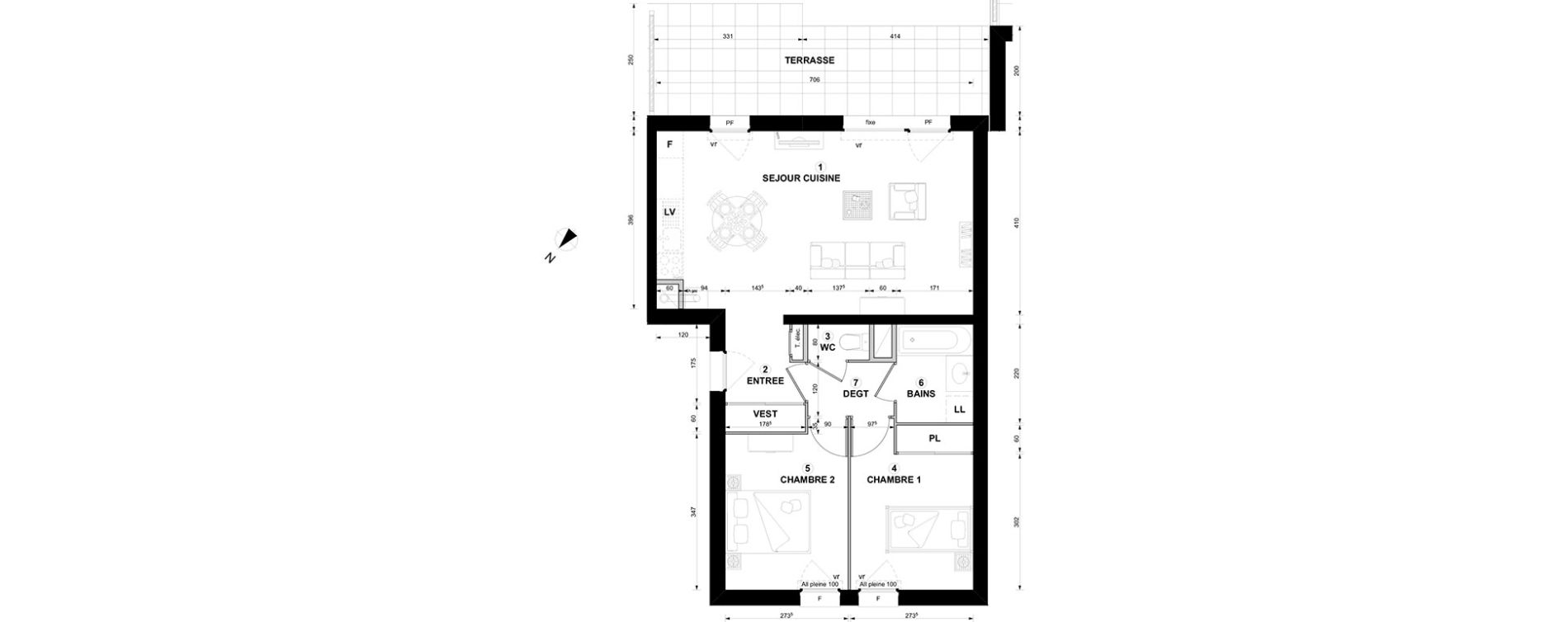 Appartement T3 de 59,29 m2 &agrave; Thonon-Les-Bains Centre