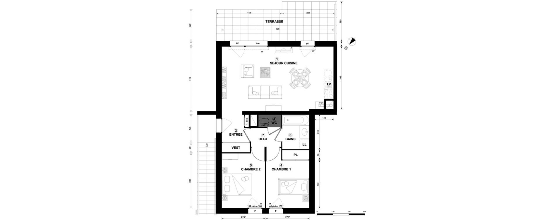 Appartement T3 de 59,33 m2 &agrave; Thonon-Les-Bains Centre
