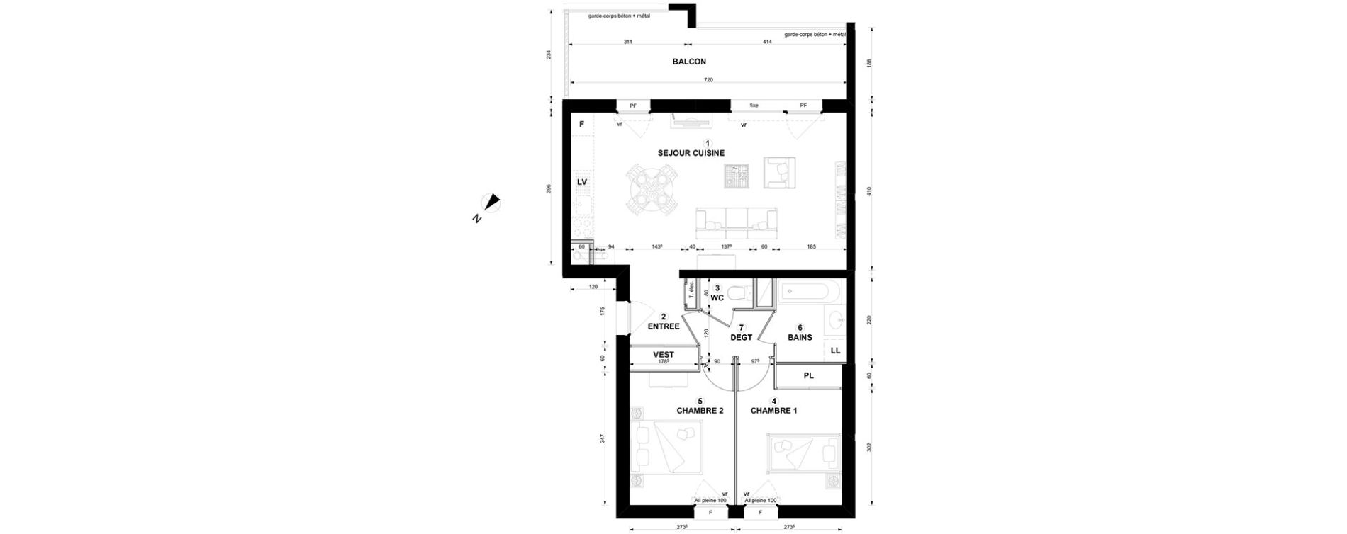 Appartement T3 de 60,17 m2 &agrave; Thonon-Les-Bains Centre