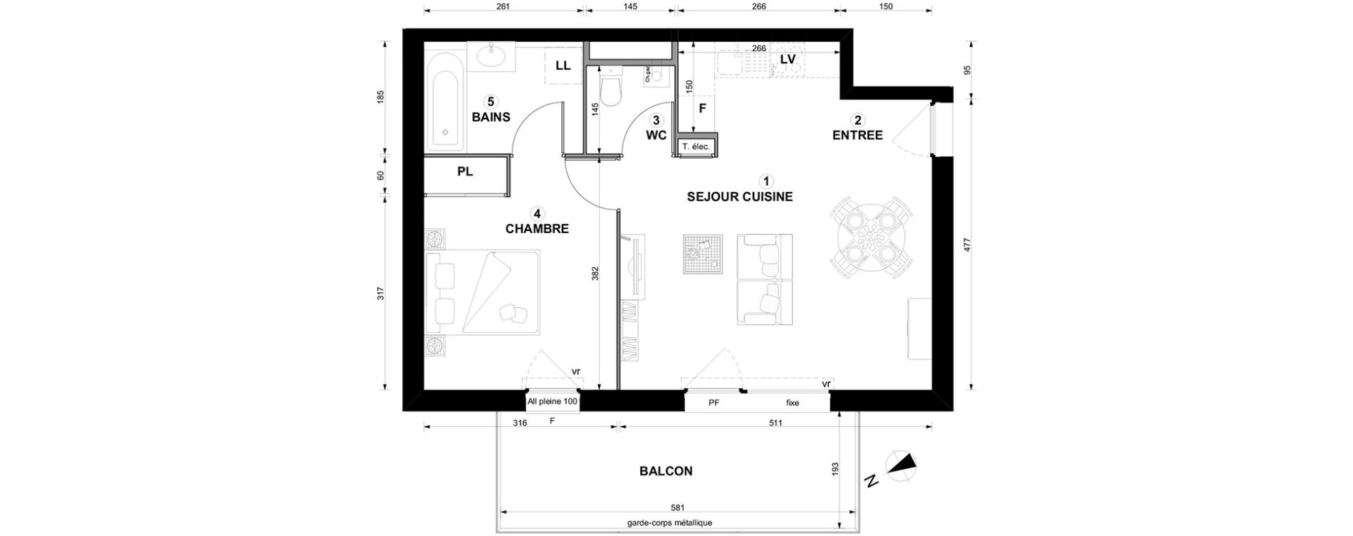 Appartement T2 de 44,64 m2 &agrave; Thonon-Les-Bains Centre