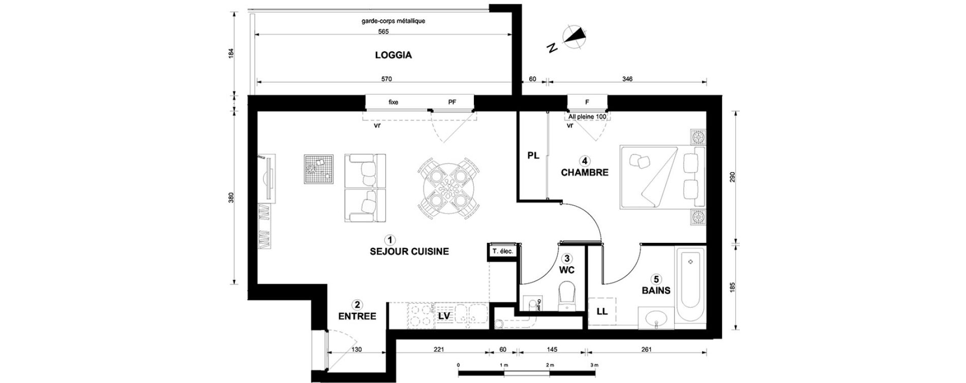 Appartement T2 de 45,11 m2 &agrave; Thonon-Les-Bains Centre