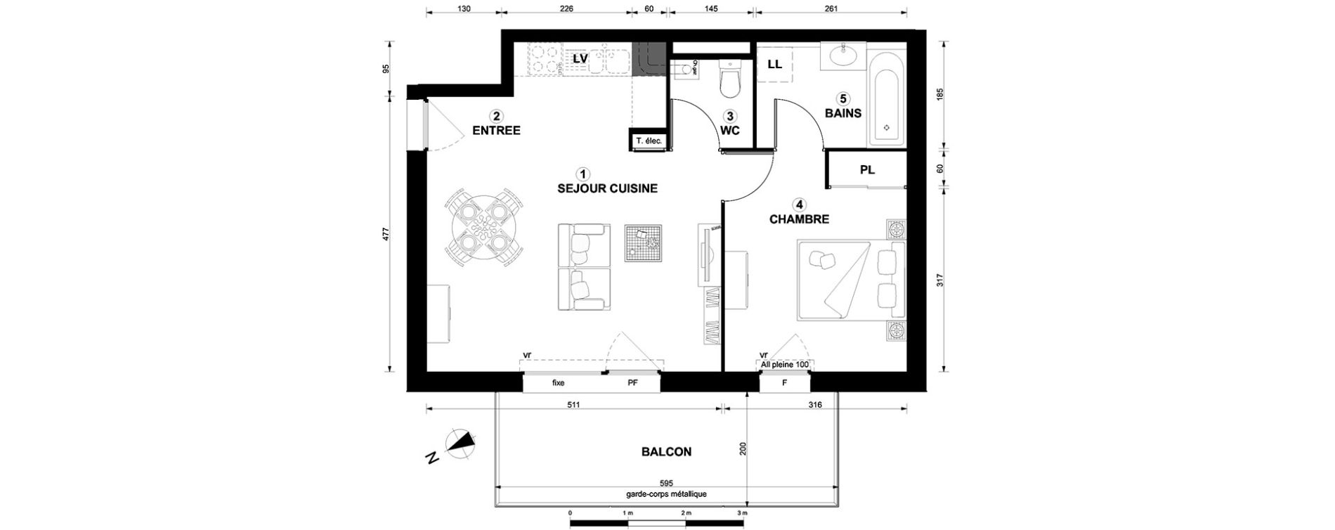 Appartement T2 de 44,77 m2 &agrave; Thonon-Les-Bains Centre