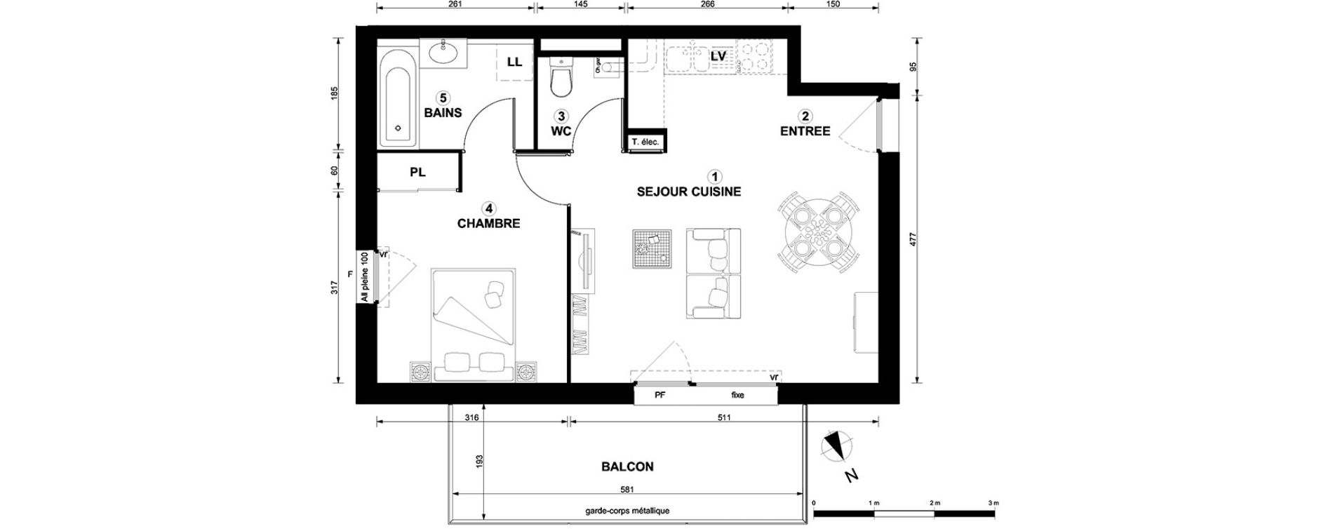 Appartement T2 de 44,84 m2 &agrave; Thonon-Les-Bains Centre