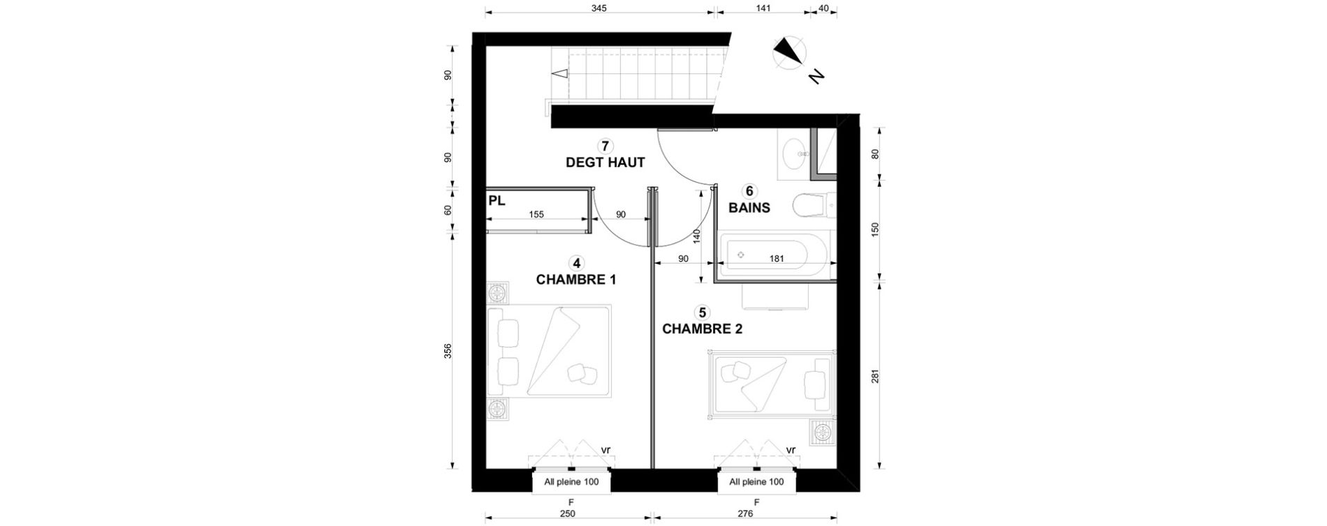 Duplex T3 de 66,38 m2 &agrave; Thonon-Les-Bains Centre