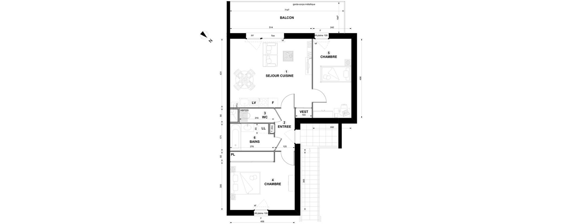 Appartement T3 de 59,23 m2 &agrave; Thonon-Les-Bains Centre