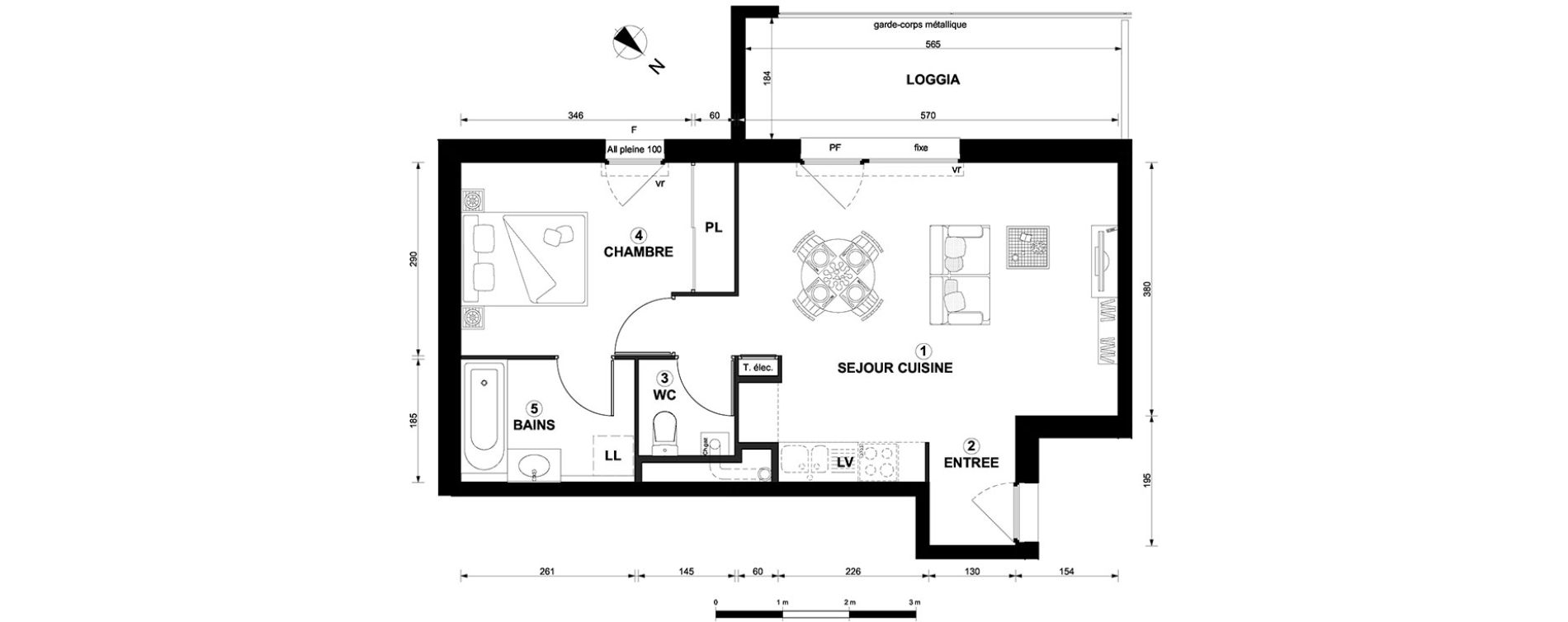 Appartement T2 de 45,21 m2 &agrave; Thonon-Les-Bains Centre