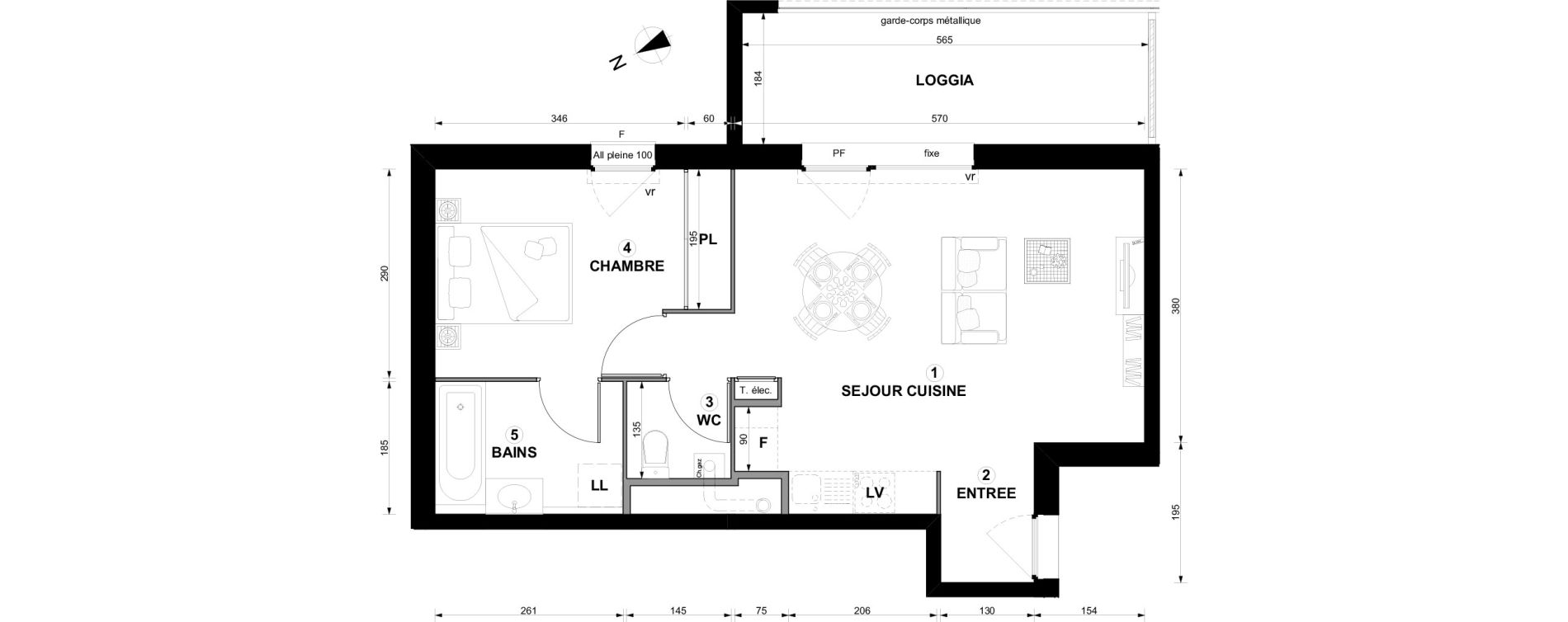Appartement T2 de 44,88 m2 &agrave; Thonon-Les-Bains Centre