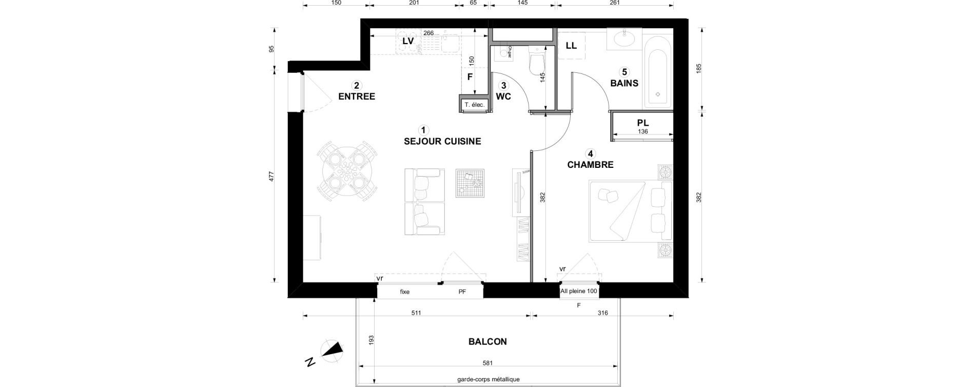 Appartement T2 de 44,64 m2 &agrave; Thonon-Les-Bains Centre