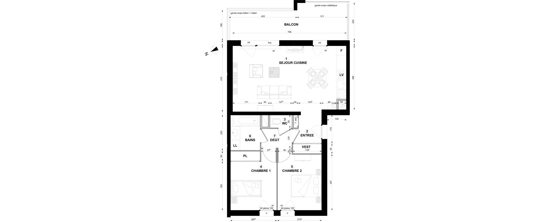 Appartement T3 de 60,10 m2 &agrave; Thonon-Les-Bains Centre