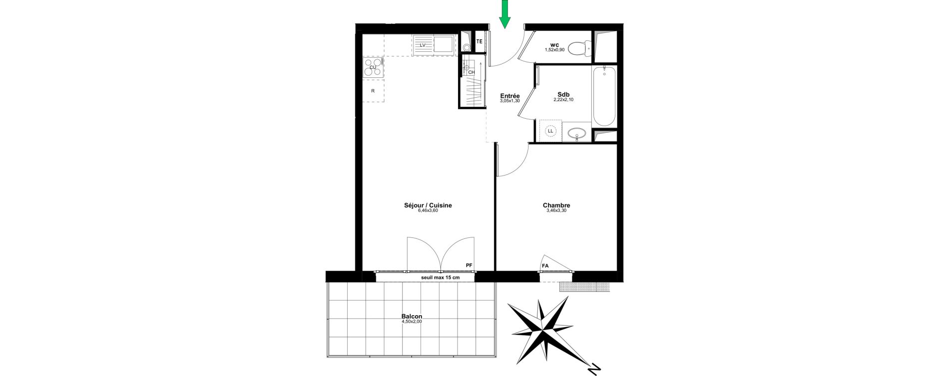 Appartement T2 de 43,12 m2 &agrave; Thonon-Les-Bains Tully - chatelard