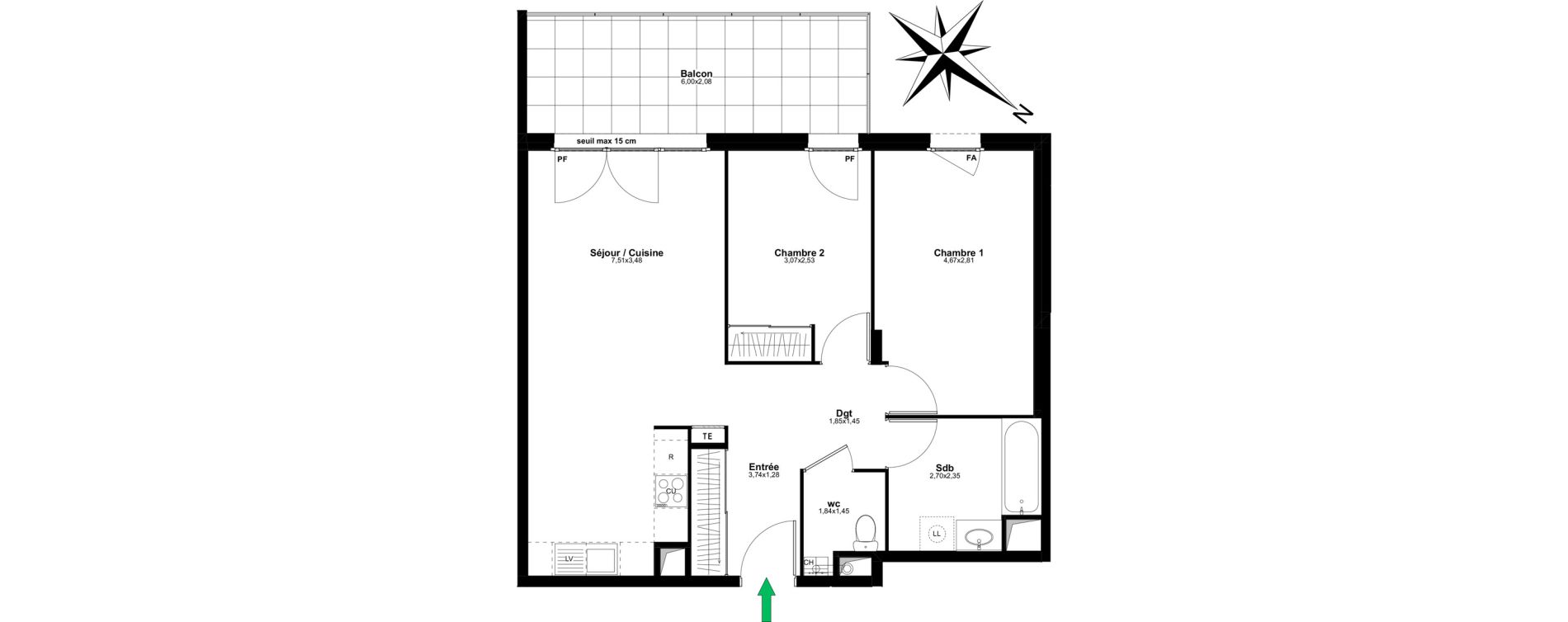 Appartement T3 de 63,12 m2 &agrave; Thonon-Les-Bains Tully - chatelard