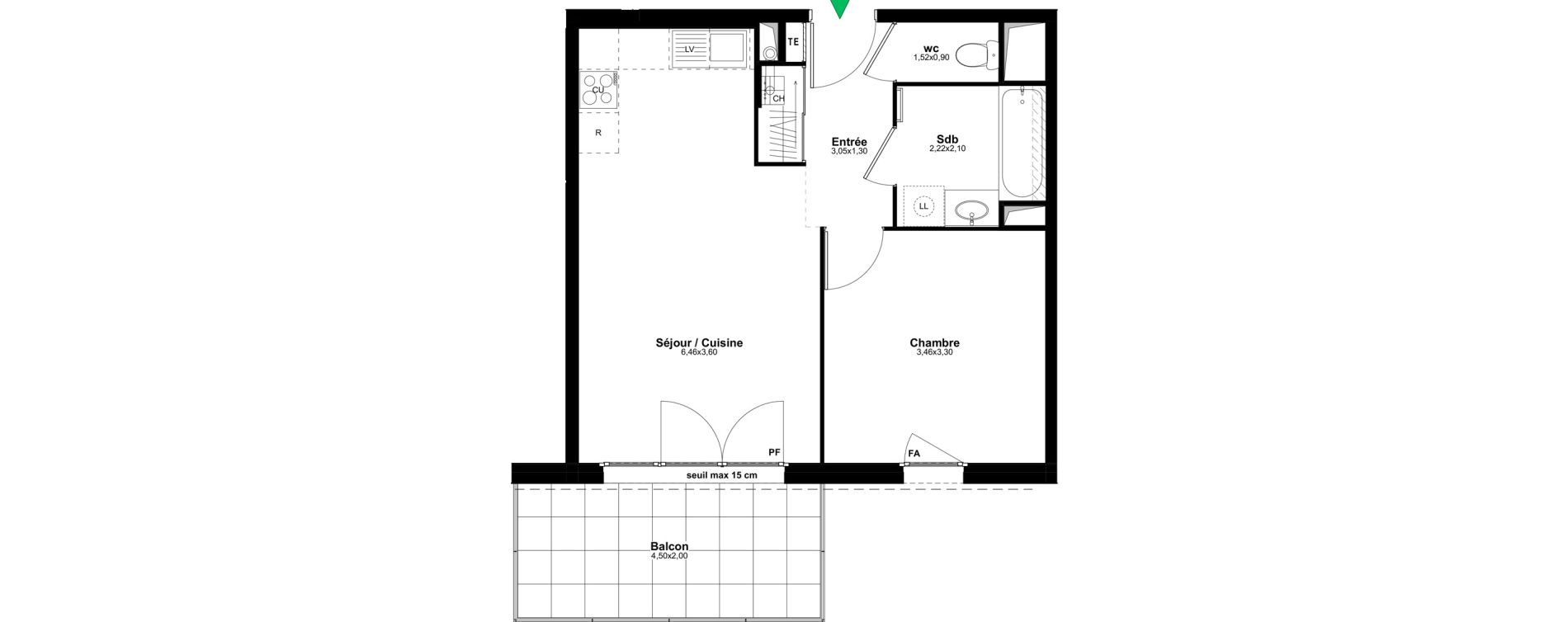 Appartement T2 de 43,12 m2 &agrave; Thonon-Les-Bains Tully - chatelard