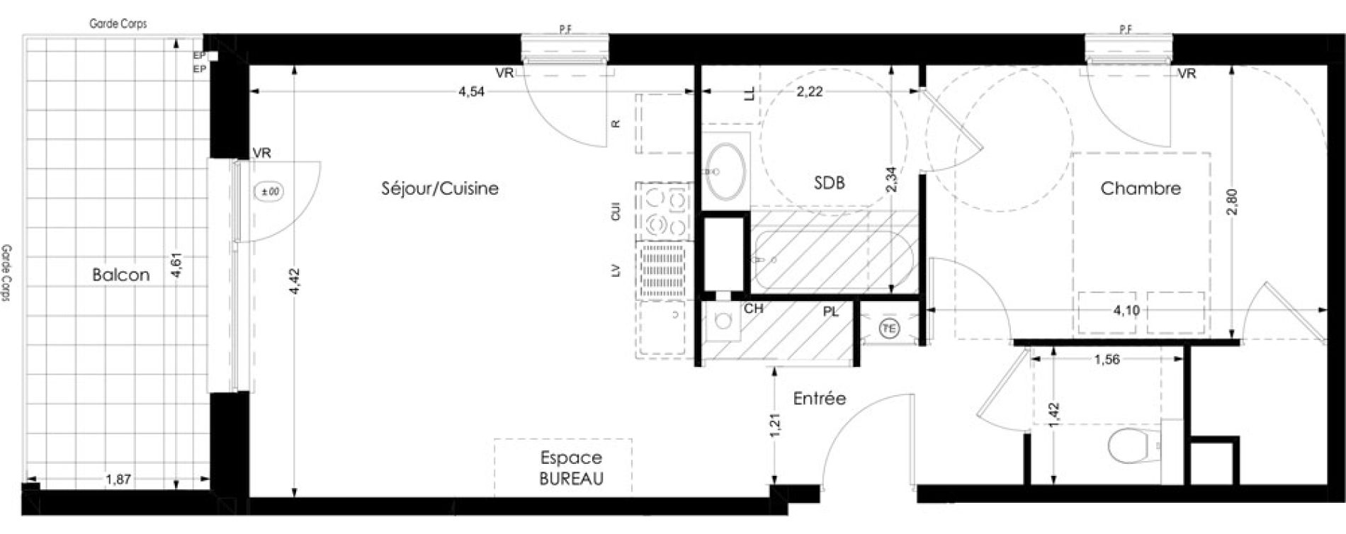 Appartement T2 de 45,84 m2 &agrave; Thonon-Les-Bains Rives - concise
