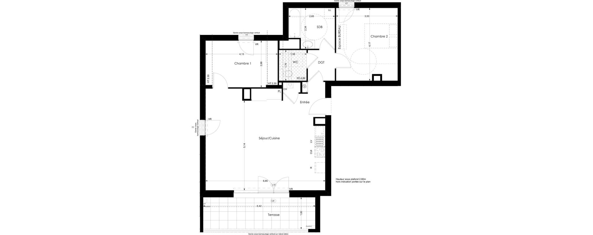 Appartement T3 de 76,36 m2 &agrave; Thonon-Les-Bains Rives - concise