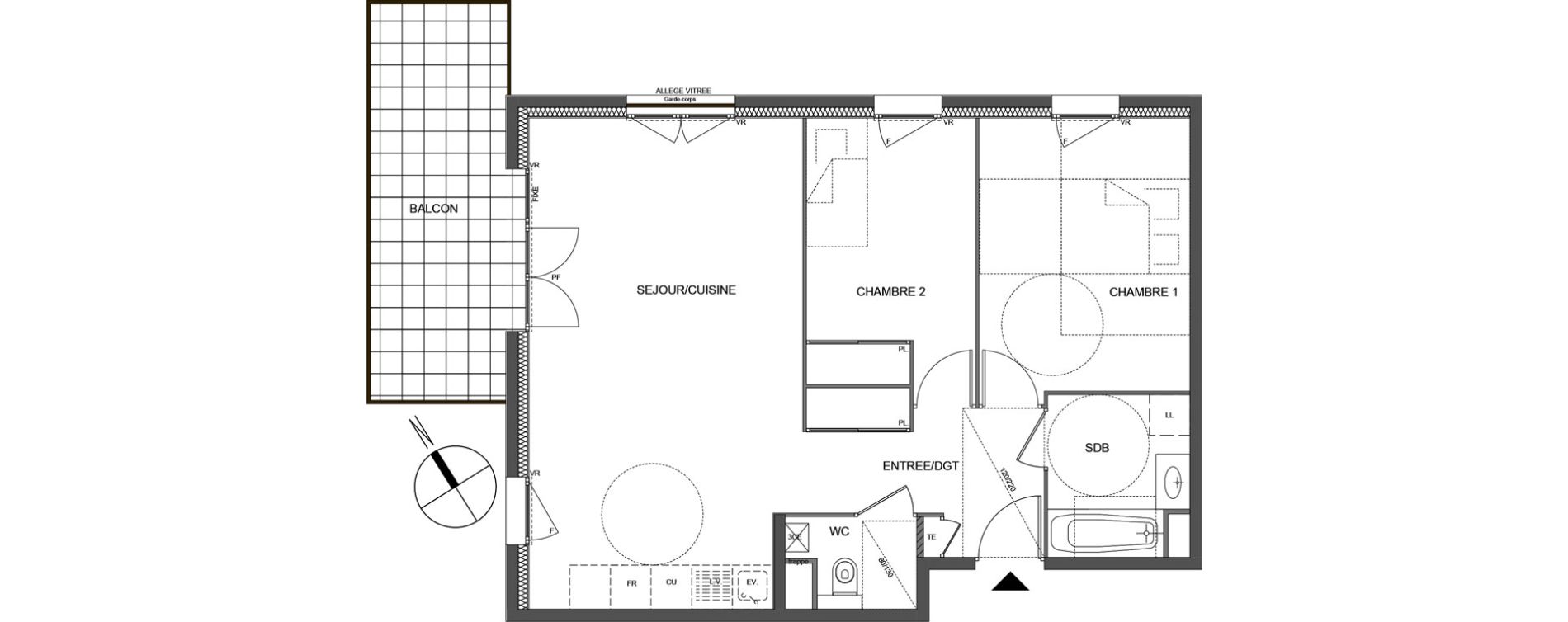 Appartement T3 de 65,41 m2 &agrave; Thonon-Les-Bains Tully - chatelard
