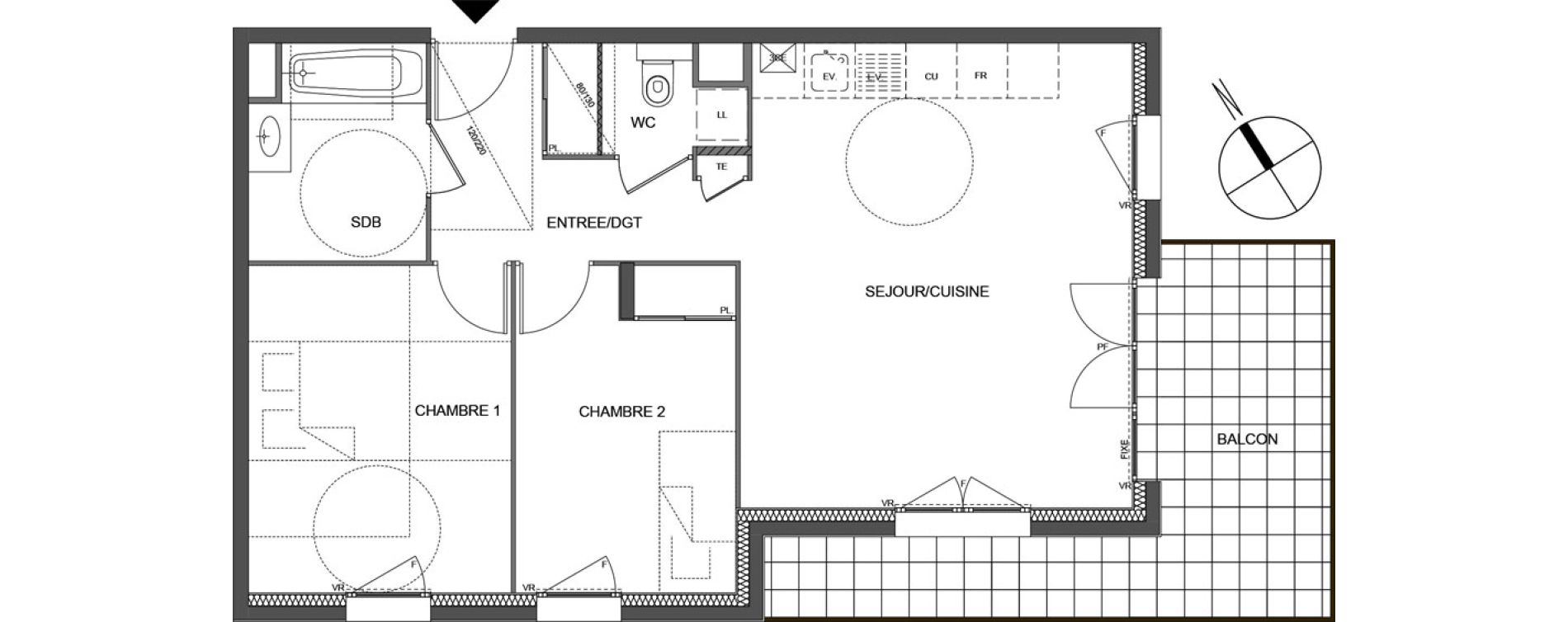 Appartement T3 de 60,94 m2 &agrave; Thonon-Les-Bains Tully - chatelard