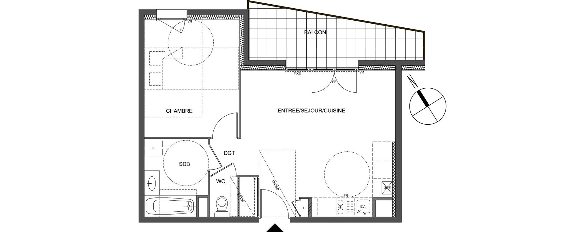 Appartement T2 de 43,17 m2 &agrave; Thonon-Les-Bains Tully - chatelard