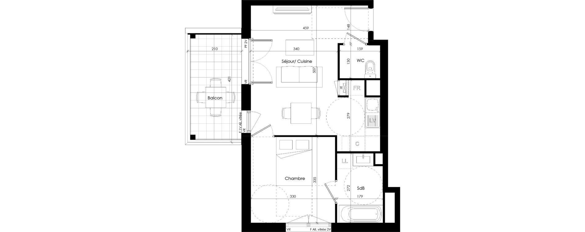 Appartement T2 de 40,79 m2 &agrave; Thonon-Les-Bains Cr&ecirc;te